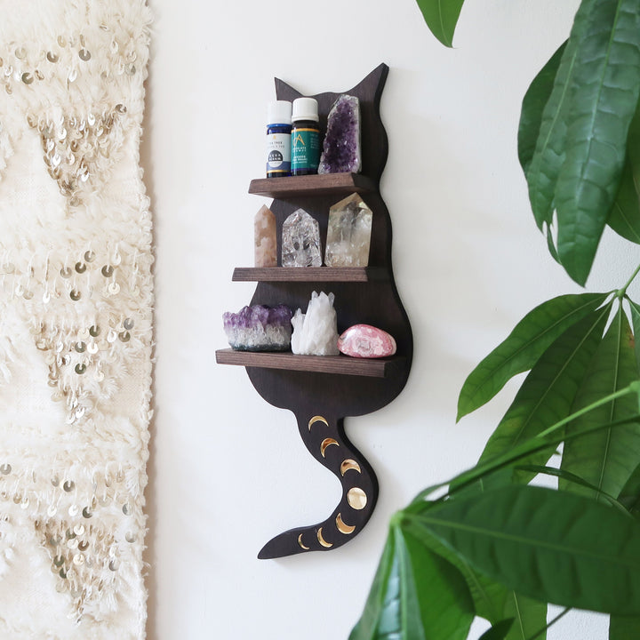 Olivenorma Mensola in cristallo per gatti in legno chiaro scuro - image 1