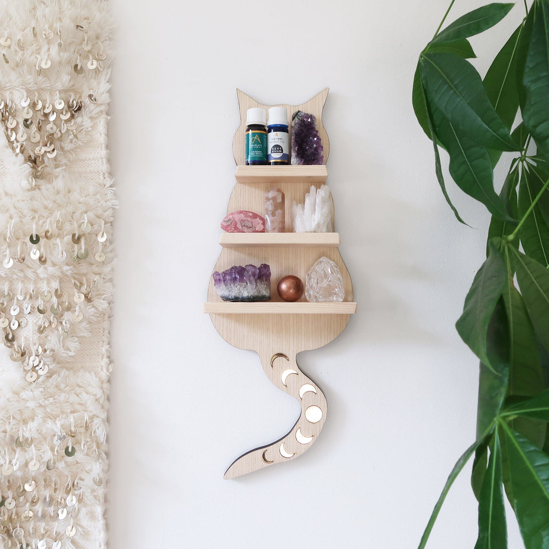 Olivenorma Mensola in cristallo per gatti in legno chiaro scuro - image 4