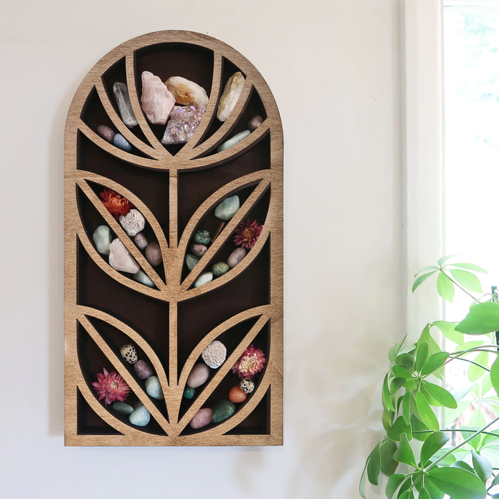 Mensola in legno chiaro Olivenorma Mid Century Flower Crystal 