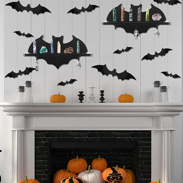 Mensola galleggiante in legno e cristallo Olivenorma Bat - image 2