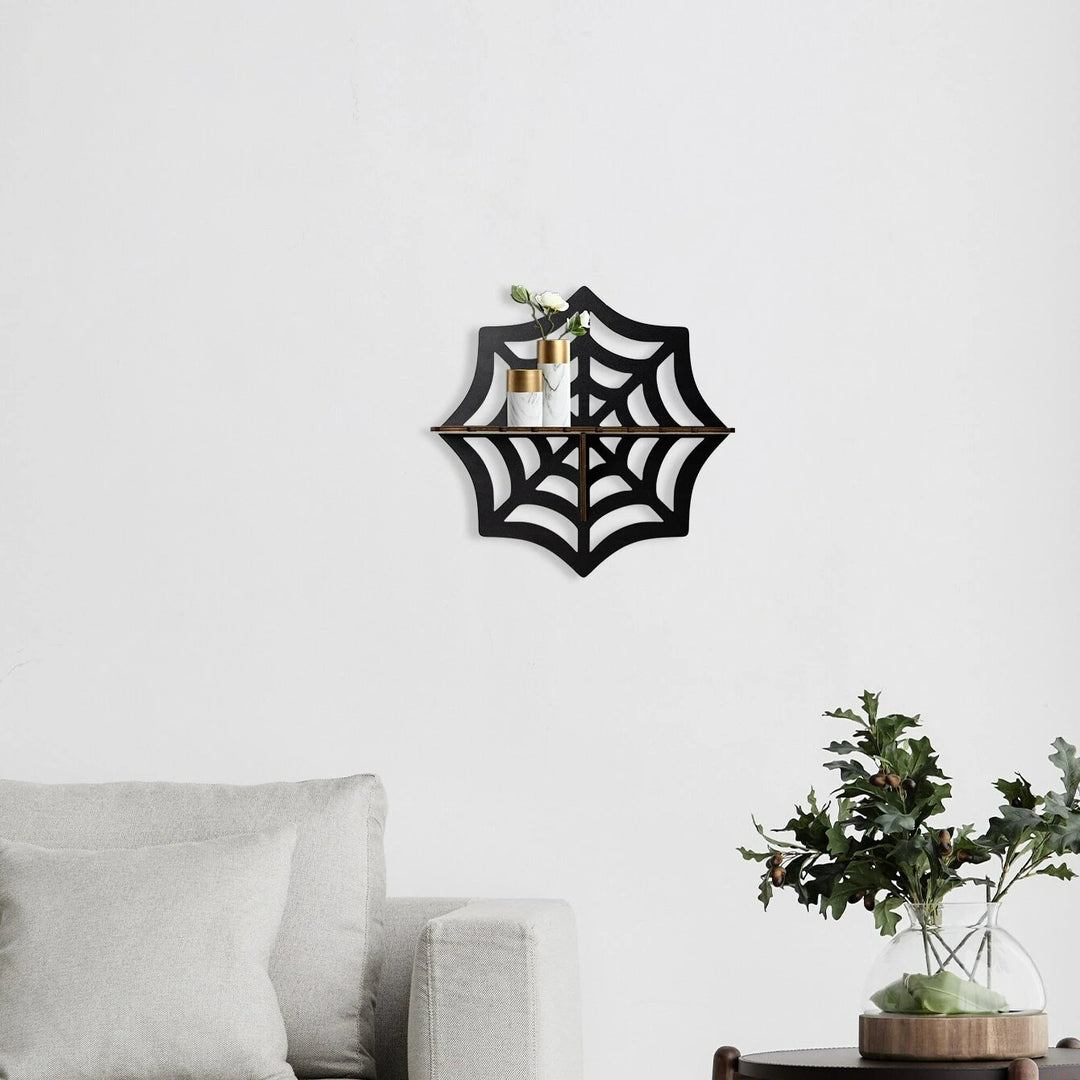 Portacandele in legno espositivo Olivenorma Spider con ripiano in cristallo