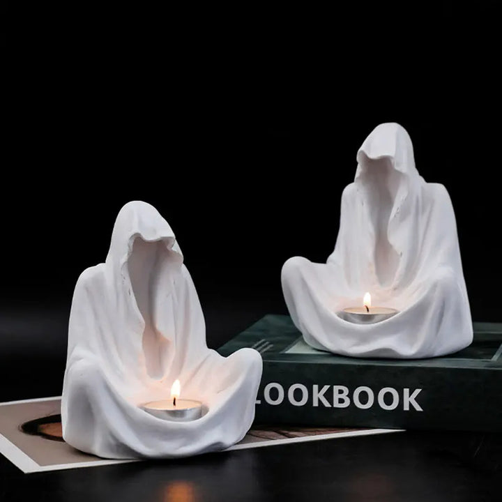 Olivenorma Ghostly Wizard Candeliere Decorazione in Resina Portacandele