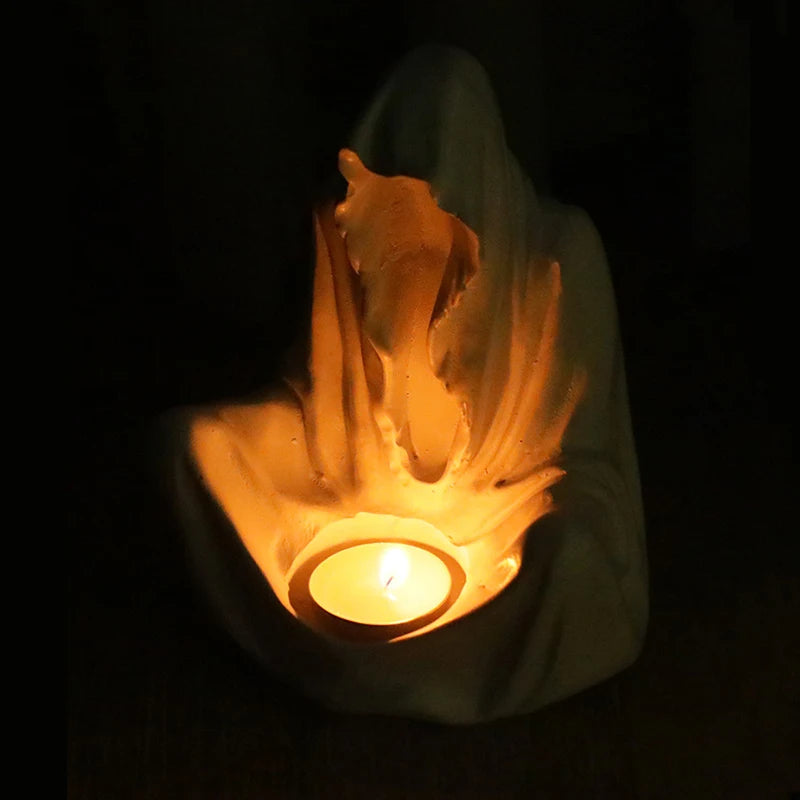 Olivenorma Ghostly Wizard Candeliere Decorazione in Resina Portacandele