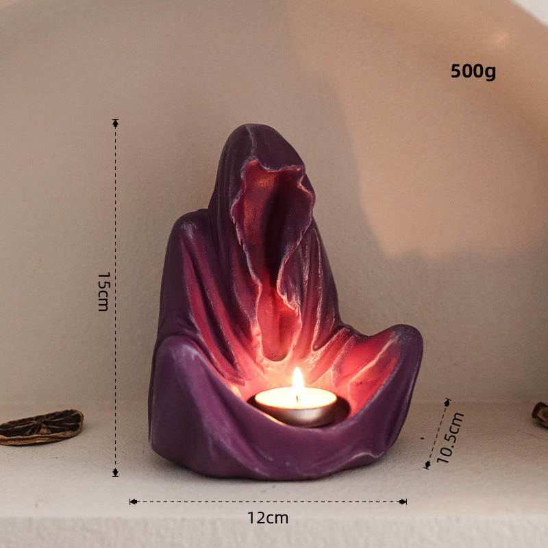 Olivenorma Ghostly Wizard Candeliere Decorazione in Resina Portacandele