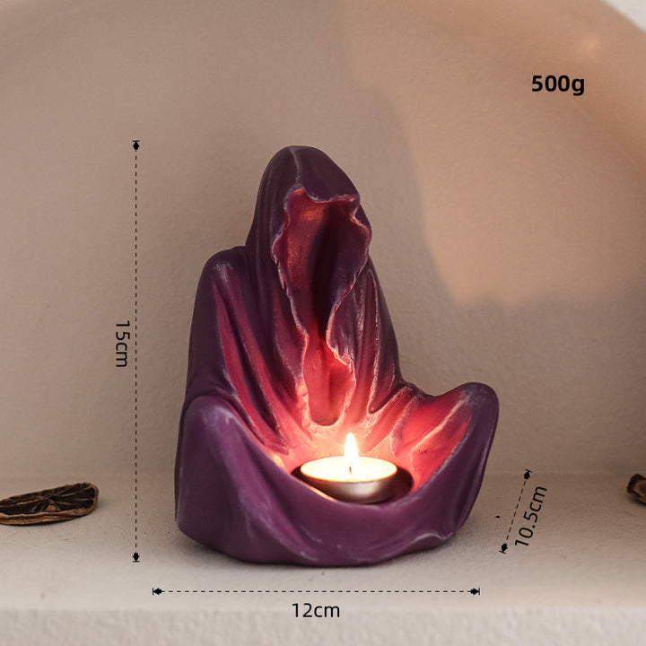 Olivenorma Ghostly Wizard Candeliere Decorazione in Resina Portacandele