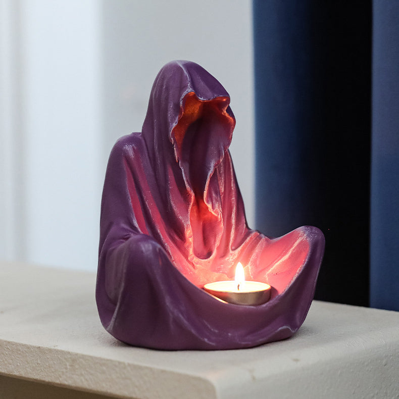 Olivenorma Ghostly Wizard Candeliere Decorazione in Resina Portacandele