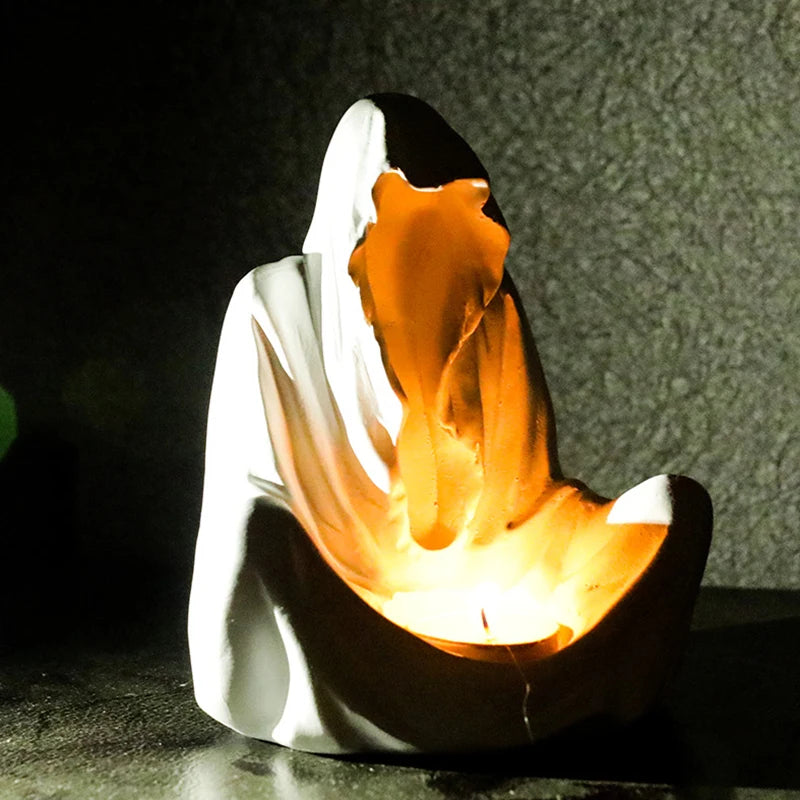 Olivenorma Ghostly Wizard Candeliere Decorazione in Resina Portacandele