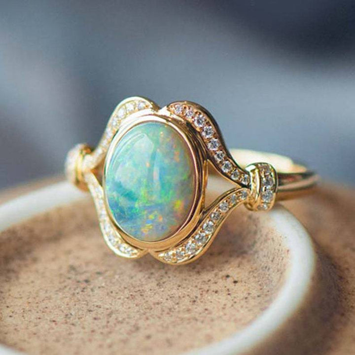 Olivenorma "Light Of Peace" Anello di fidanzamento con diamante del Mozambico placcato oro vintage