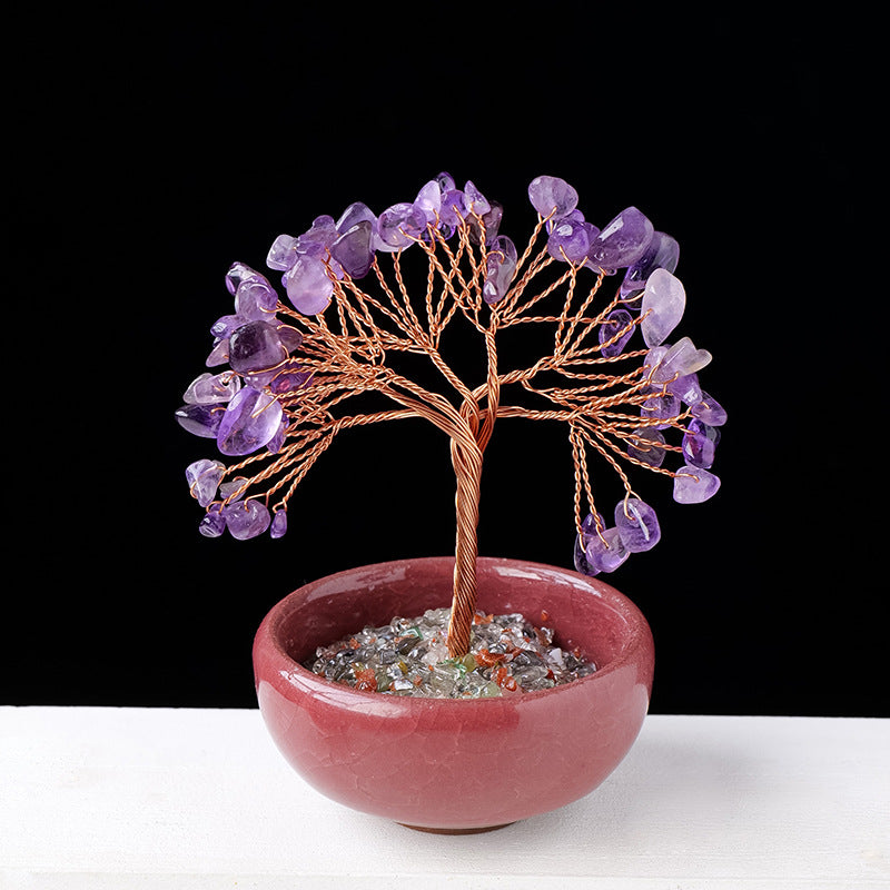 Ghiaia Olivenorma Cristallo Pietra preziosa Decorazione per la casa Albero Feng Shui