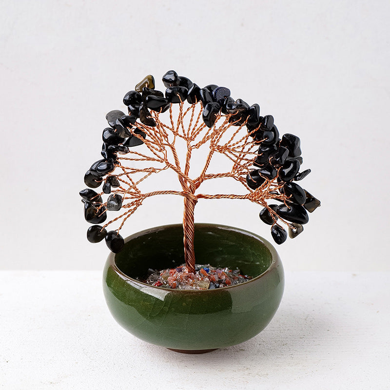 Ghiaia Olivenorma Cristallo Pietra preziosa Decorazione per la casa Albero Feng Shui