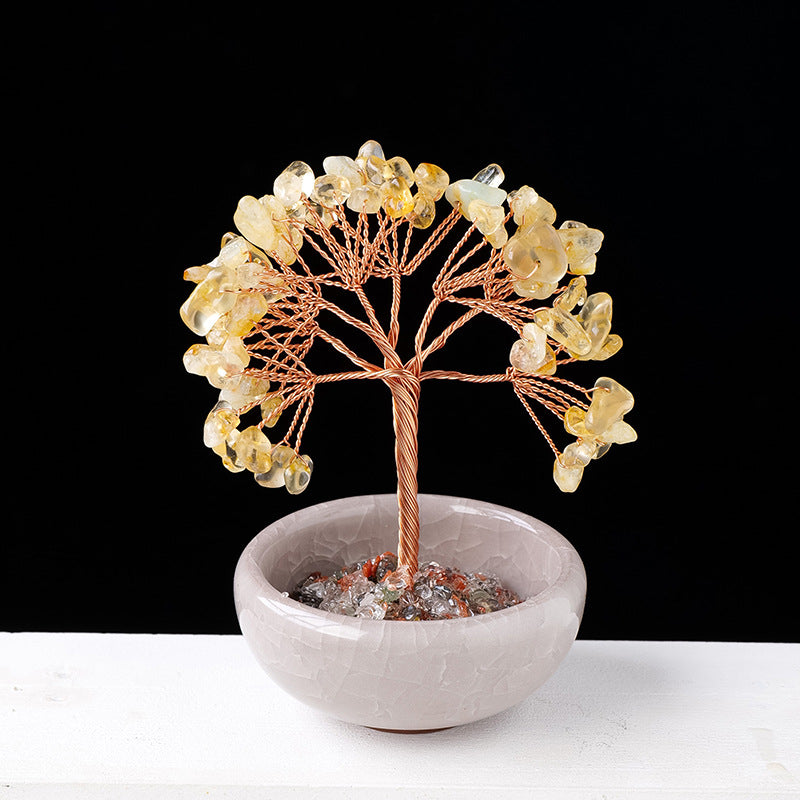 Ghiaia Olivenorma Cristallo Pietra preziosa Decorazione per la casa Albero Feng Shui