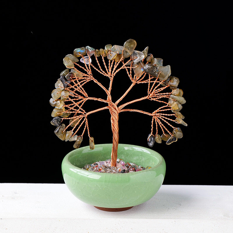 Ghiaia Olivenorma Cristallo Pietra preziosa Decorazione per la casa Albero Feng Shui