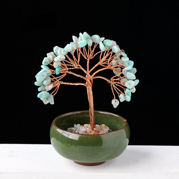 Ghiaia Olivenorma Cristallo Pietra preziosa Decorazione per la casa Albero Feng Shui