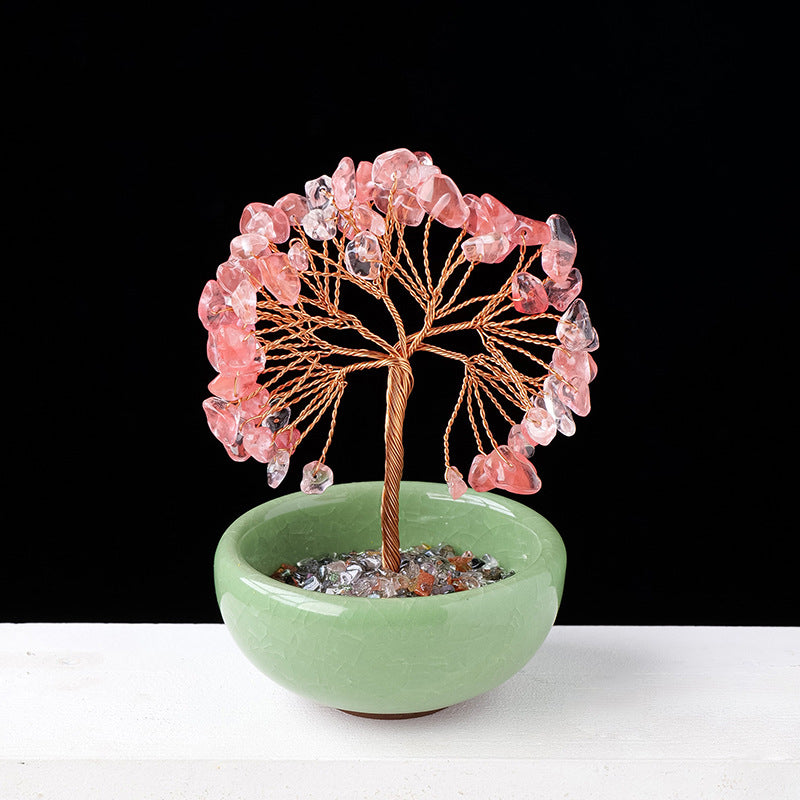 Ghiaia Olivenorma Cristallo Pietra preziosa Decorazione per la casa Albero Feng Shui