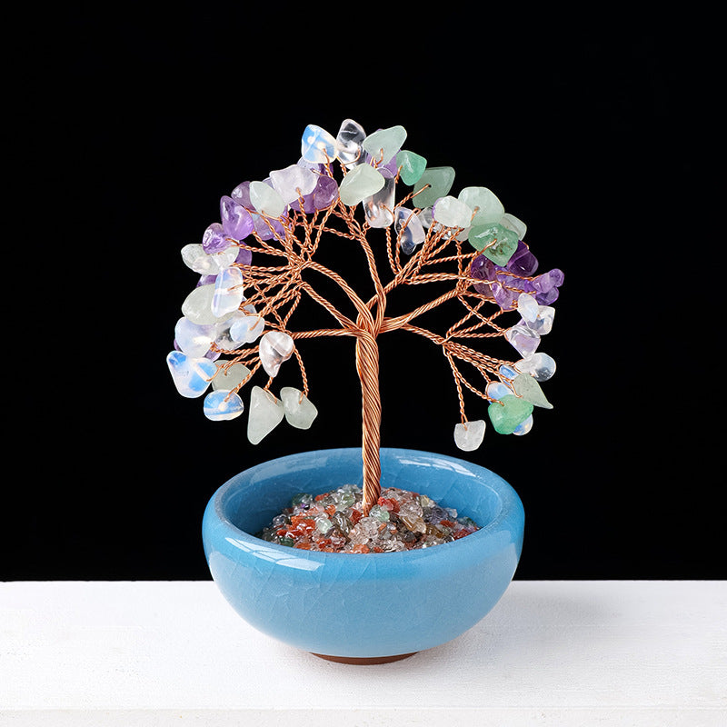 Ghiaia Olivenorma Cristallo Pietra preziosa Decorazione per la casa Albero Feng Shui