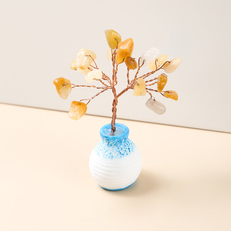 Vaso di ghiaia di cristallo Olivenorma Feng Shui Tree 