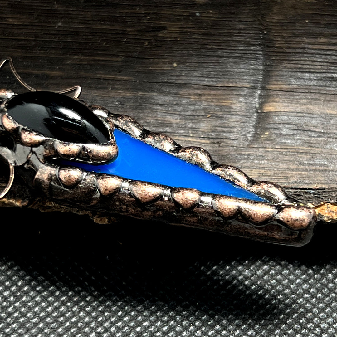 Collana con ciondolo in cristallo a doppia luna con freccia in rame Olivenorma e pietre preziose