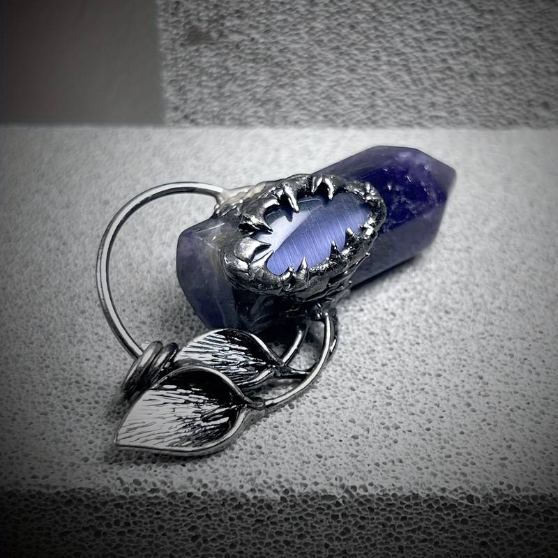 Olivenorma Halloween Ghost Scratch Collana con ciondolo in pietra di cristallo con pietre preziose