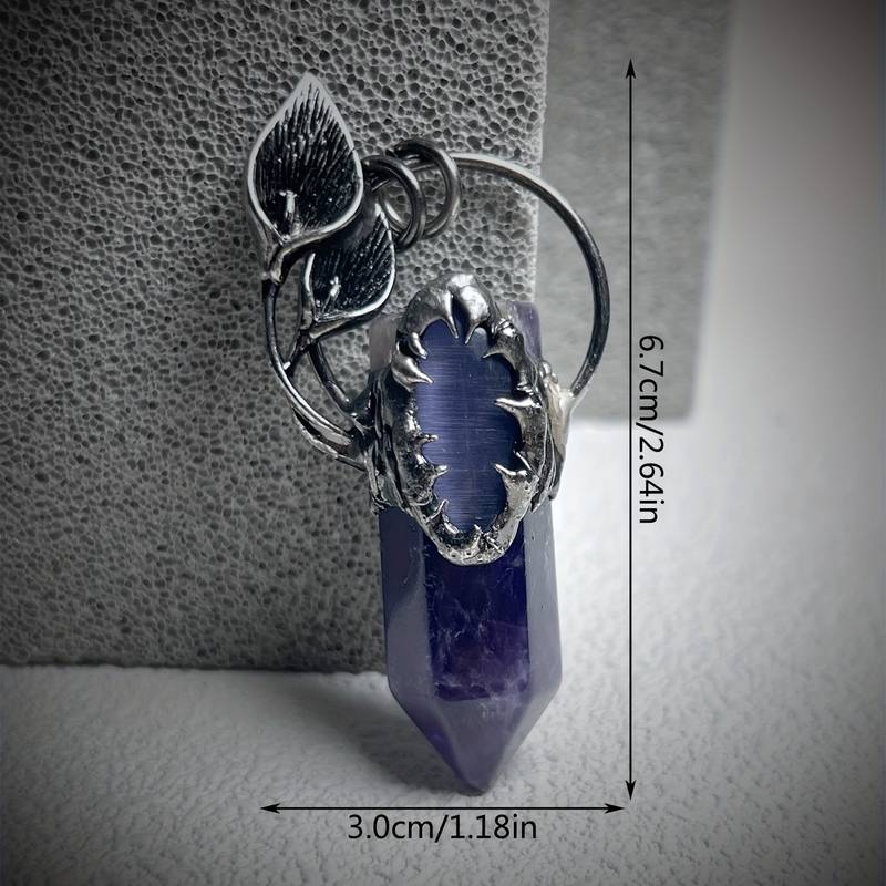 Olivenorma Halloween Ghost Scratch Collana con ciondolo in pietra di cristallo con pietre preziose