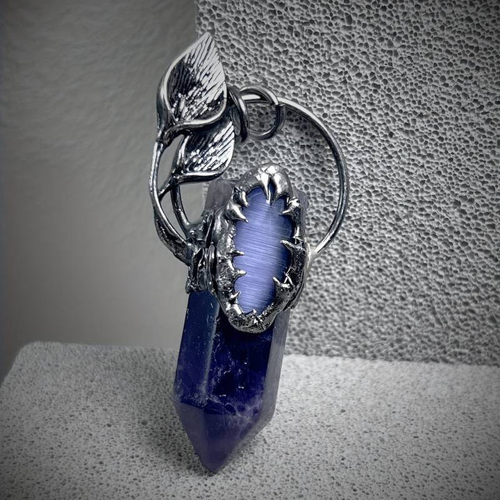 Olivenorma Halloween Ghost Scratch Collana con ciondolo in pietra di cristallo con pietre preziose