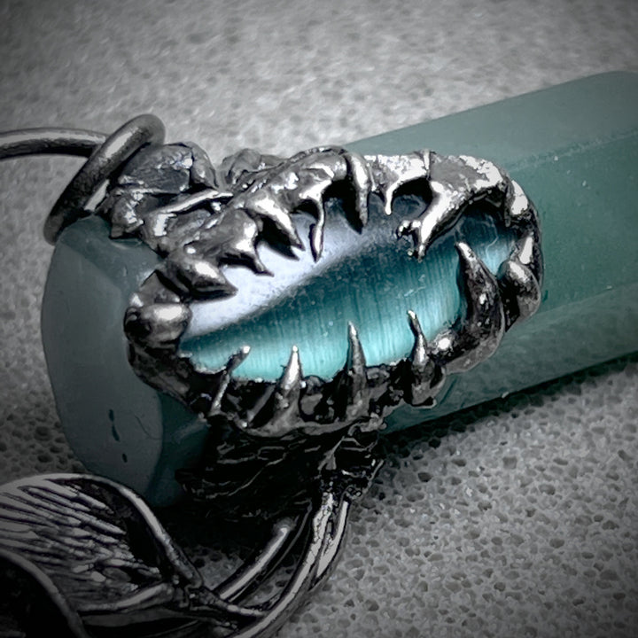 Olivenorma Halloween Ghost Scratch Collana con ciondolo in pietra di cristallo con pietre preziose