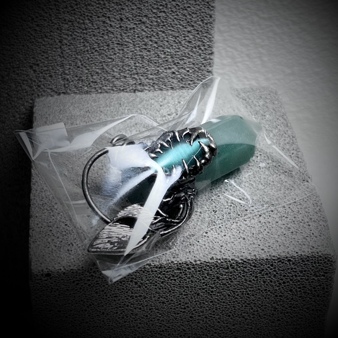 Olivenorma Halloween Ghost Scratch Collana con ciondolo in pietra di cristallo con pietre preziose