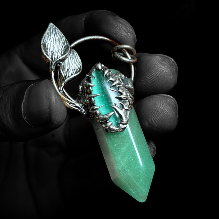 Olivenorma Halloween Ghost Scratch Collana con ciondolo in pietra di cristallo con pietre preziose