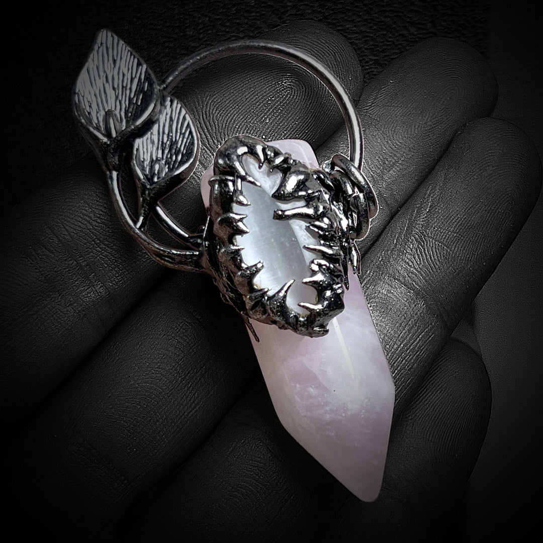 Olivenorma Halloween Ghost Scratch Collana con ciondolo in pietra di cristallo con pietre preziose