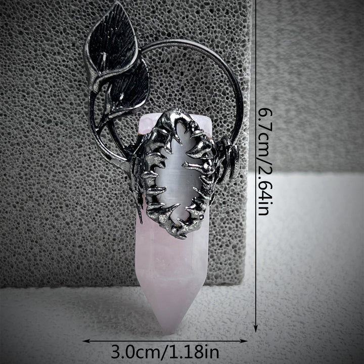 Olivenorma Halloween Ghost Scratch Collana con ciondolo in pietra di cristallo con pietre preziose