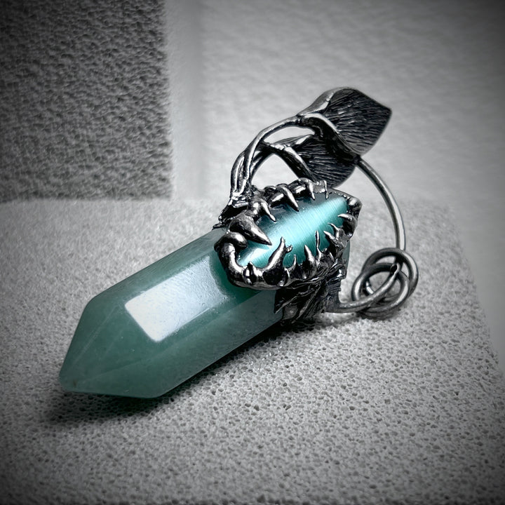 Olivenorma Halloween Ghost Scratch Collana con ciondolo in pietra di cristallo con pietre preziose