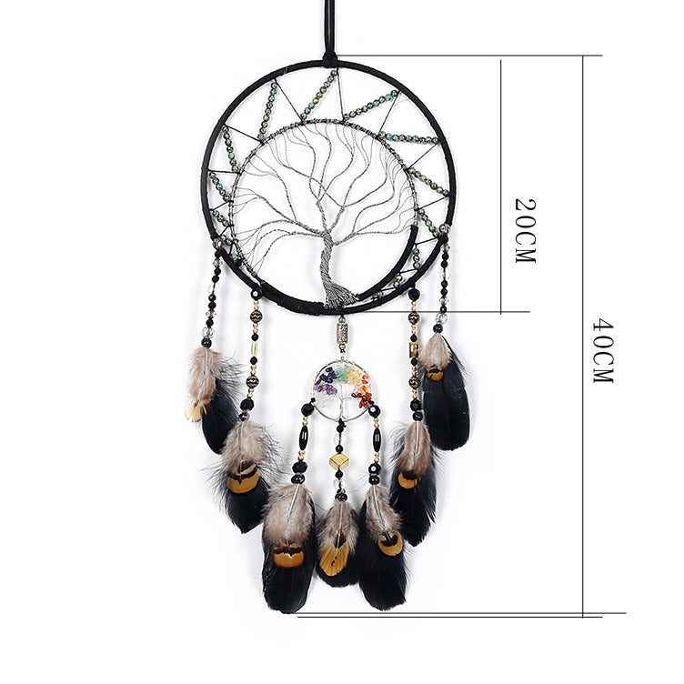 Olivenorma Chakra Albero della vita Acchiappasogni nero