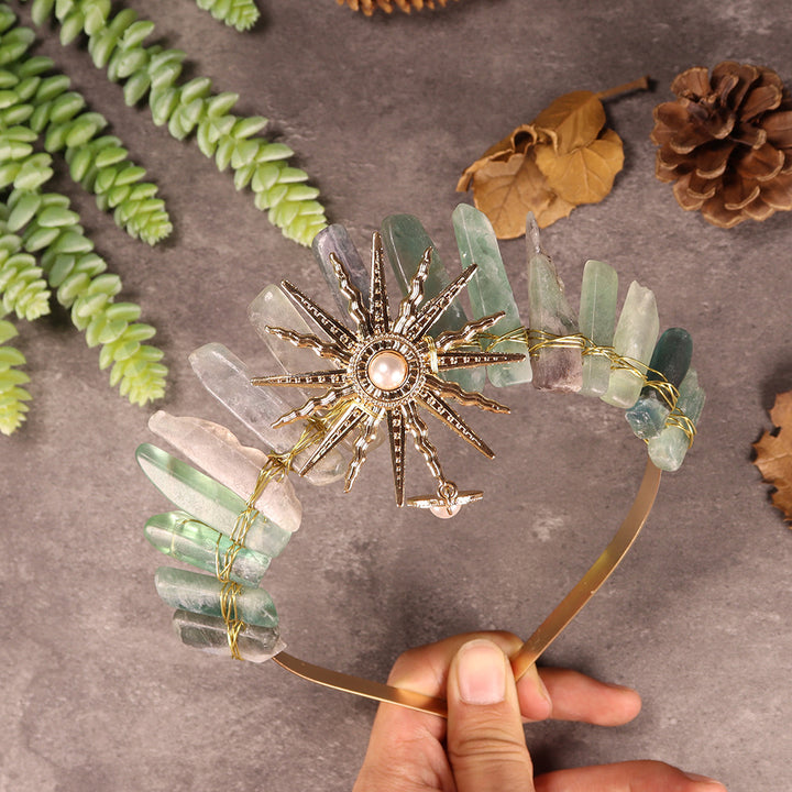 Olivenorma Sun Goddes Tiara Corona di cristallo per matrimonio