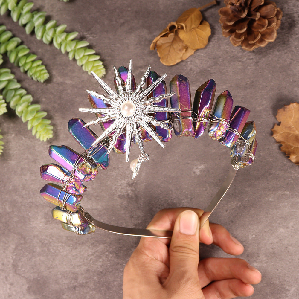 Olivenorma Sun Goddes Tiara Corona di cristallo per matrimonio