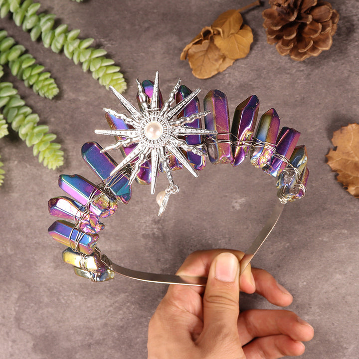 Olivenorma Sun Goddes Tiara Corona di cristallo per matrimonio