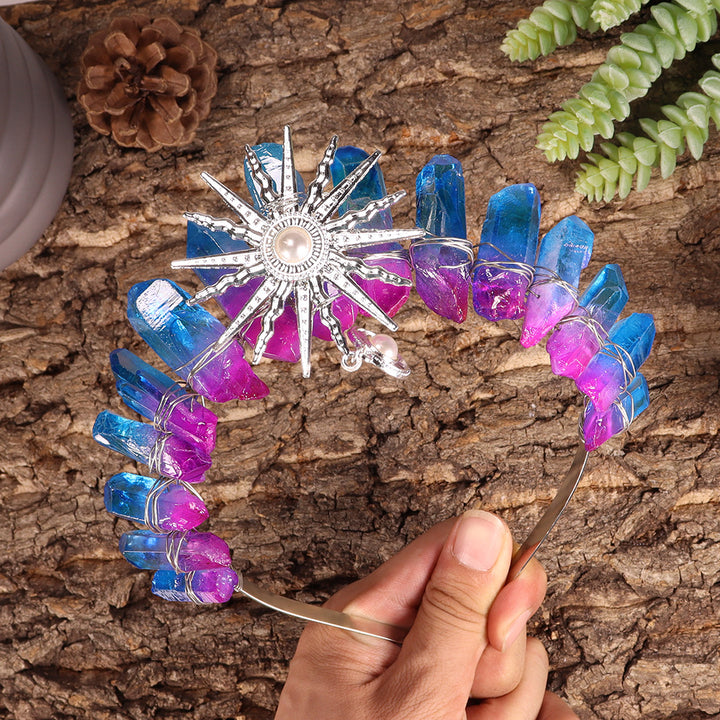 Olivenorma Sun Goddes Tiara Corona di cristallo per matrimonio