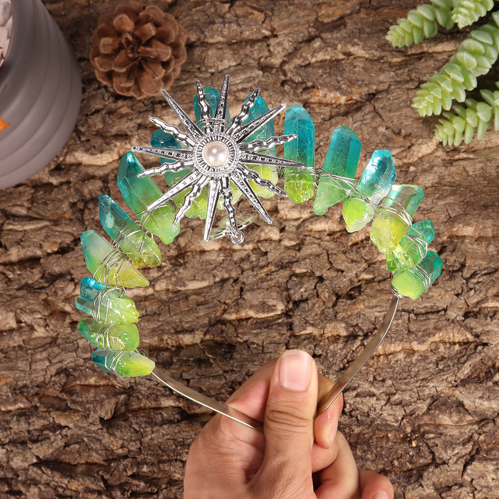 Olivenorma Sun Goddes Tiara Corona di cristallo per matrimonio