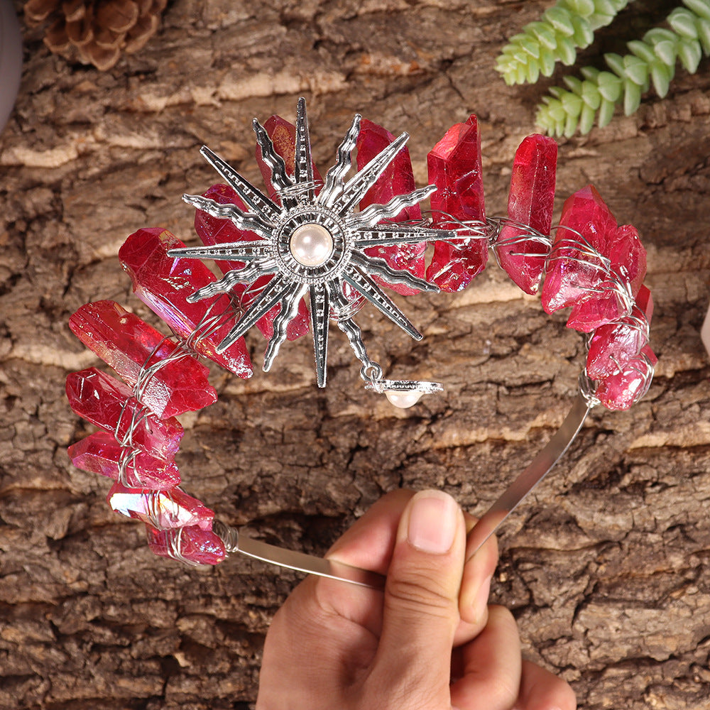 Olivenorma Sun Goddes Tiara Corona di cristallo per matrimonio