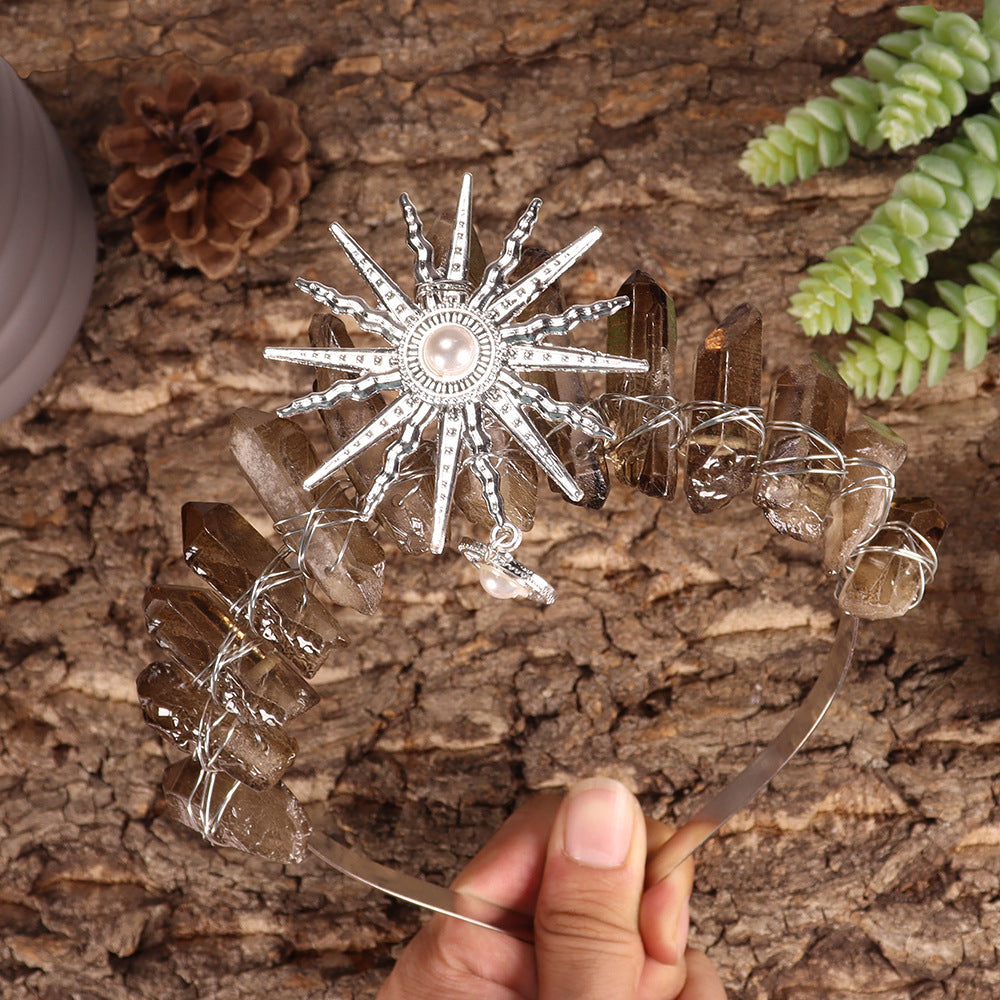 Olivenorma Sun Goddes Tiara Corona di cristallo per matrimonio