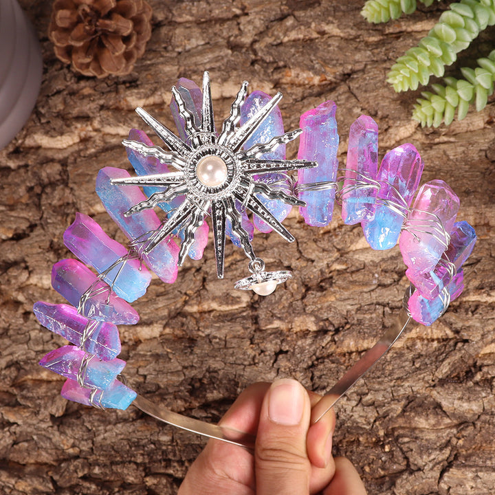 Olivenorma Sun Goddes Tiara Corona di cristallo per matrimonio