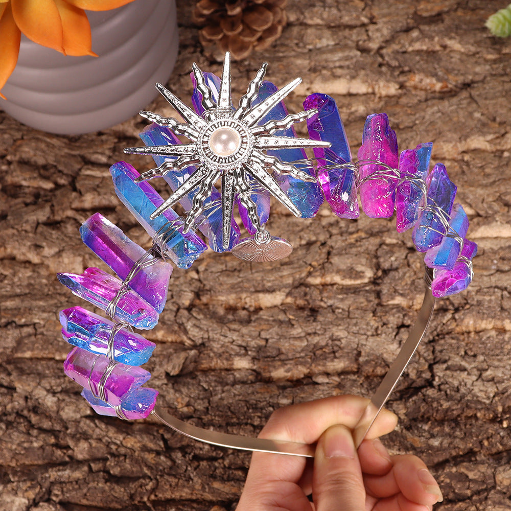 Olivenorma Sun Goddes Tiara Corona di cristallo per matrimonio