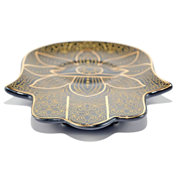 Olivenorma Hamsa Evil Eye Porta sottobicchiere in cristallo di ceramica