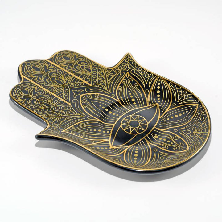 Olivenorma Hamsa Evil Eye Porta sottobicchiere in cristallo di ceramica