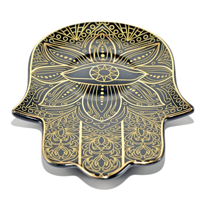 Olivenorma Hamsa Evil Eye Porta sottobicchiere in cristallo di ceramica