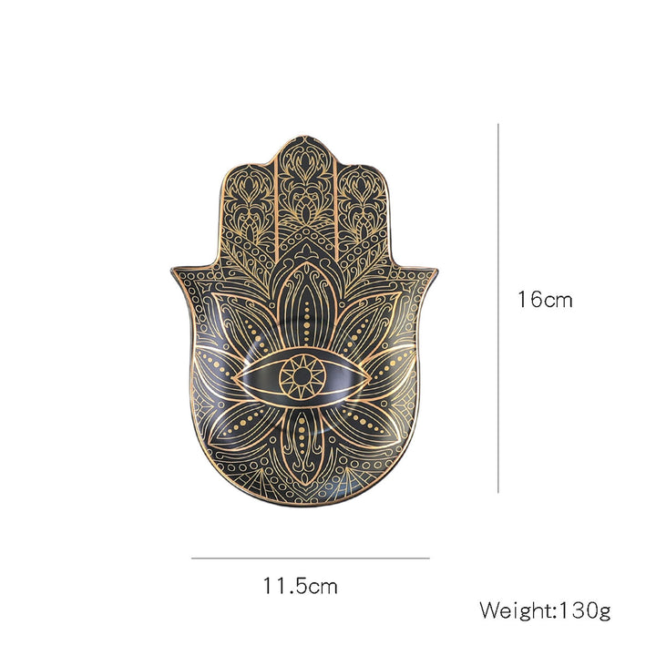 Olivenorma Hamsa Evil Eye Porta sottobicchiere in cristallo di ceramica