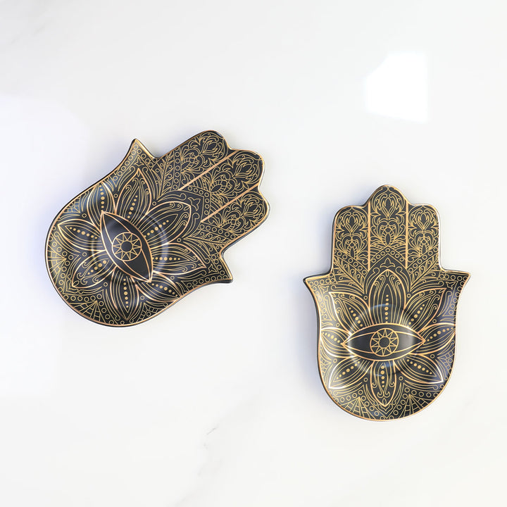 Olivenorma Hamsa Evil Eye Porta sottobicchiere in cristallo di ceramica