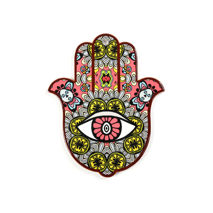 Olivenorma Hamsa Evil Eye Sottobicchiere in ceramica isolata