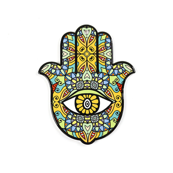 Olivenorma Hamsa Evil Eye Sottobicchiere in ceramica isolata