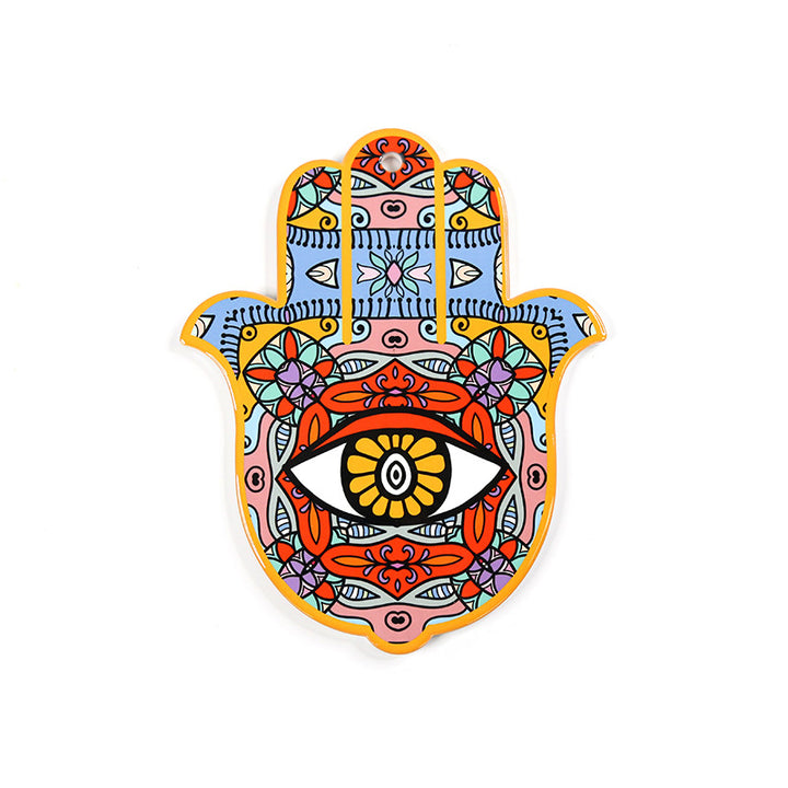 Olivenorma Hamsa Evil Eye Sottobicchiere in ceramica isolata