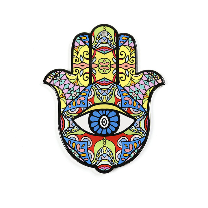 Olivenorma Hamsa Evil Eye Sottobicchiere in ceramica isolata