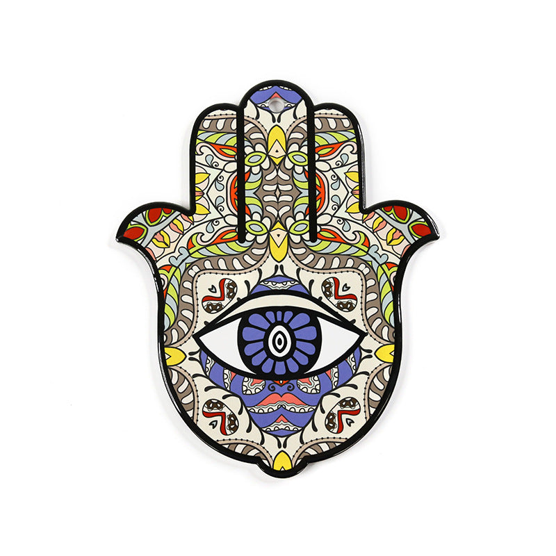 Olivenorma Hamsa Evil Eye Sottobicchiere in ceramica isolata